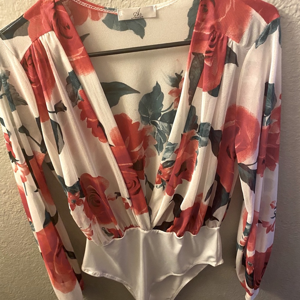 Mesh floral bodysuit